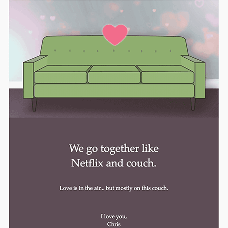 Netflix and Couch Valentine's eCard
